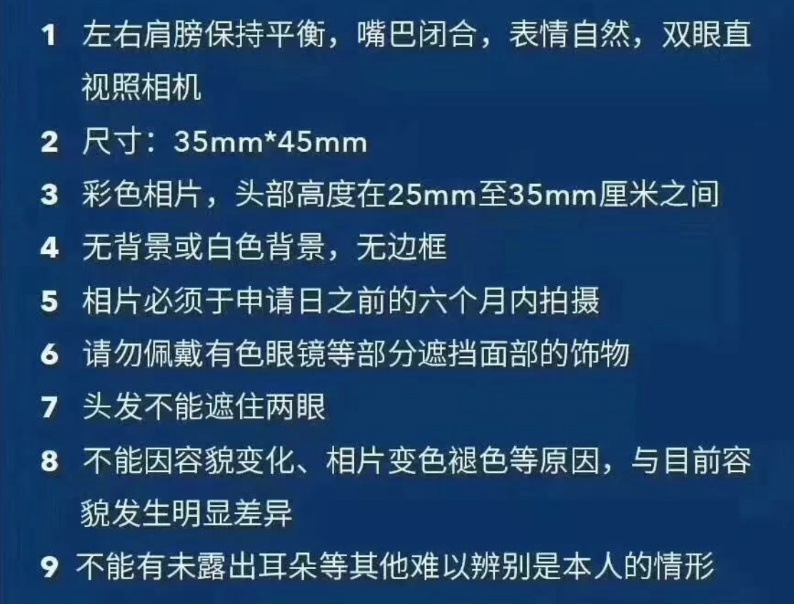 出国签证照片尺寸大小要求，盘点各国国家的签证尺寸